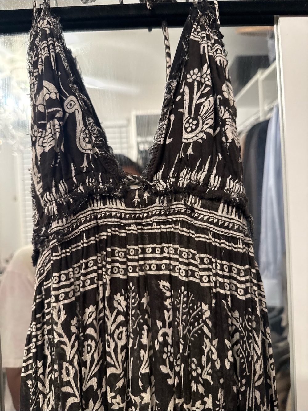 Free People Black and White Printed Maxi Dress